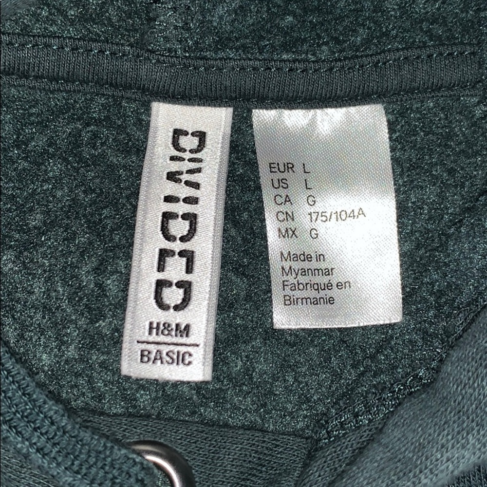 Forest green cropped hoodie - Picture 4 of 4